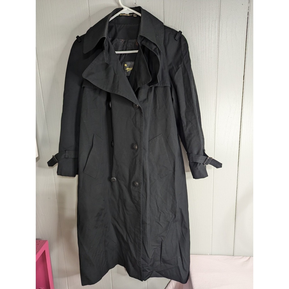 Vintage Etienne‎ Aigner 8P Black long jacket trench coat 3/4 sleeve Hong Kong